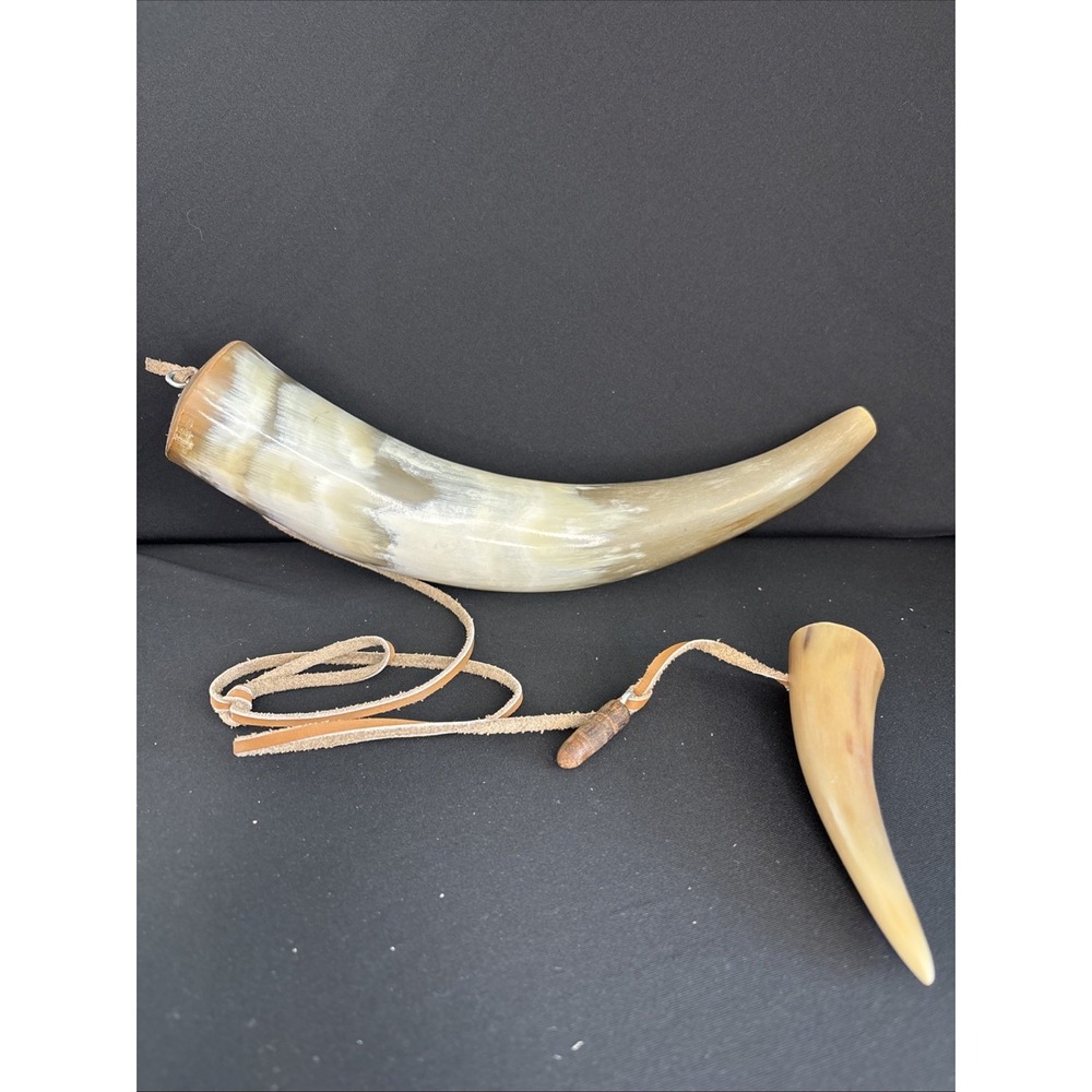 Vintage 13" Hand Crafted Powder Horn